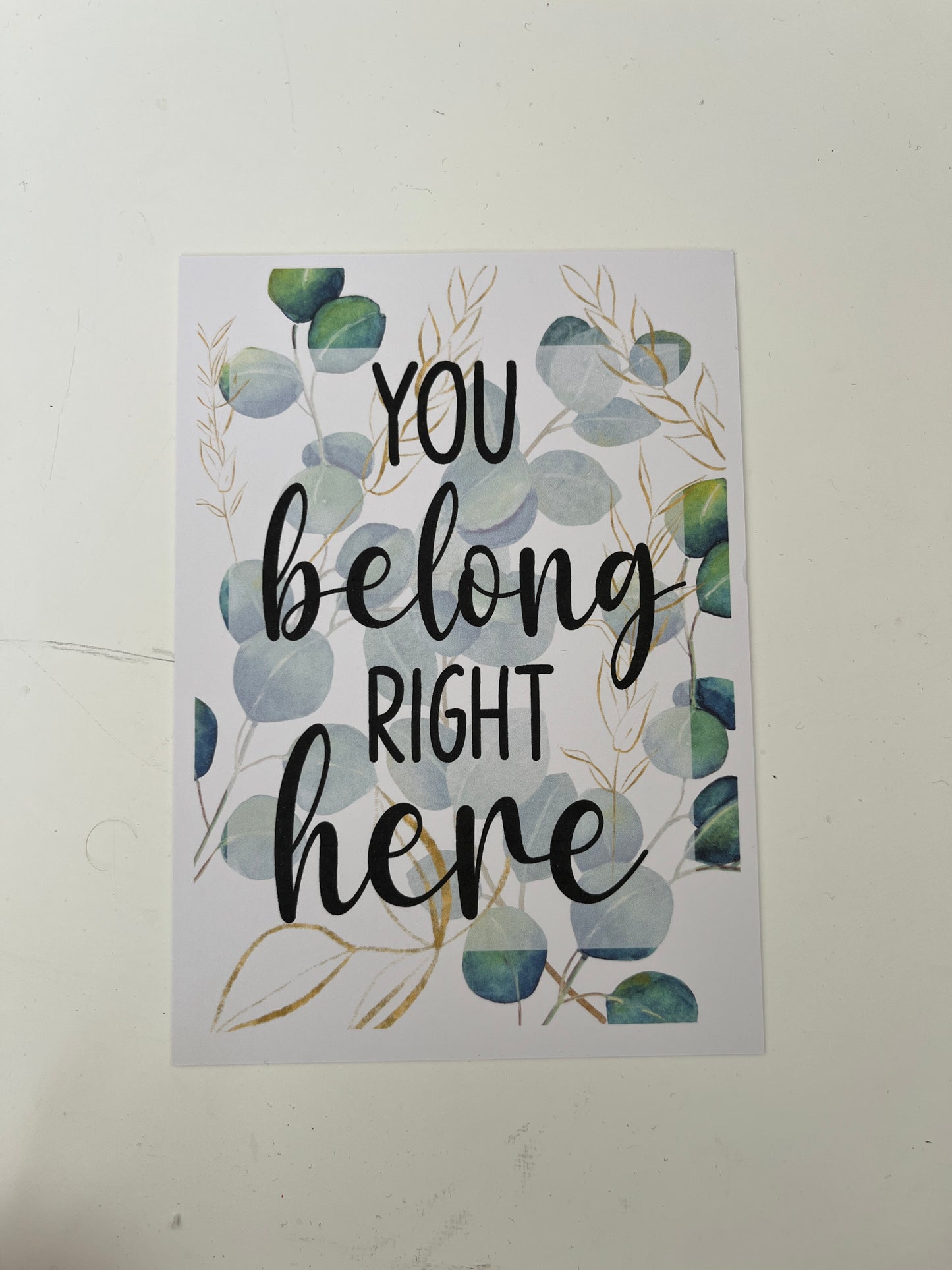 Green/ black theme affirmation post cards