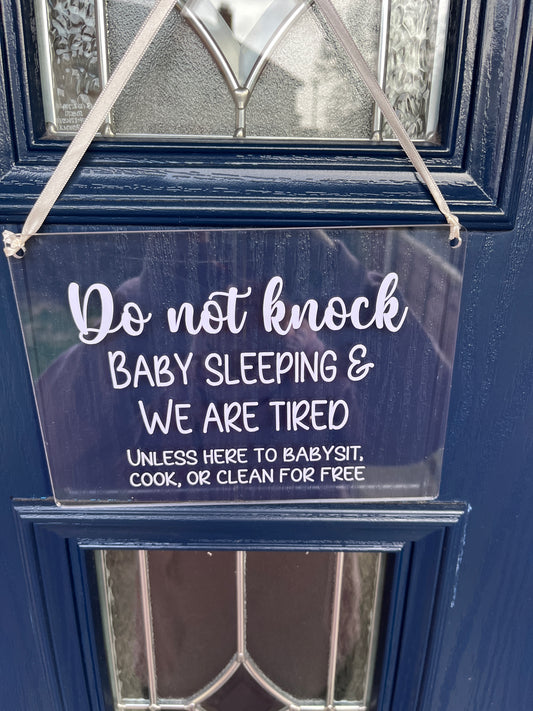 New parents Do not disturb sign
