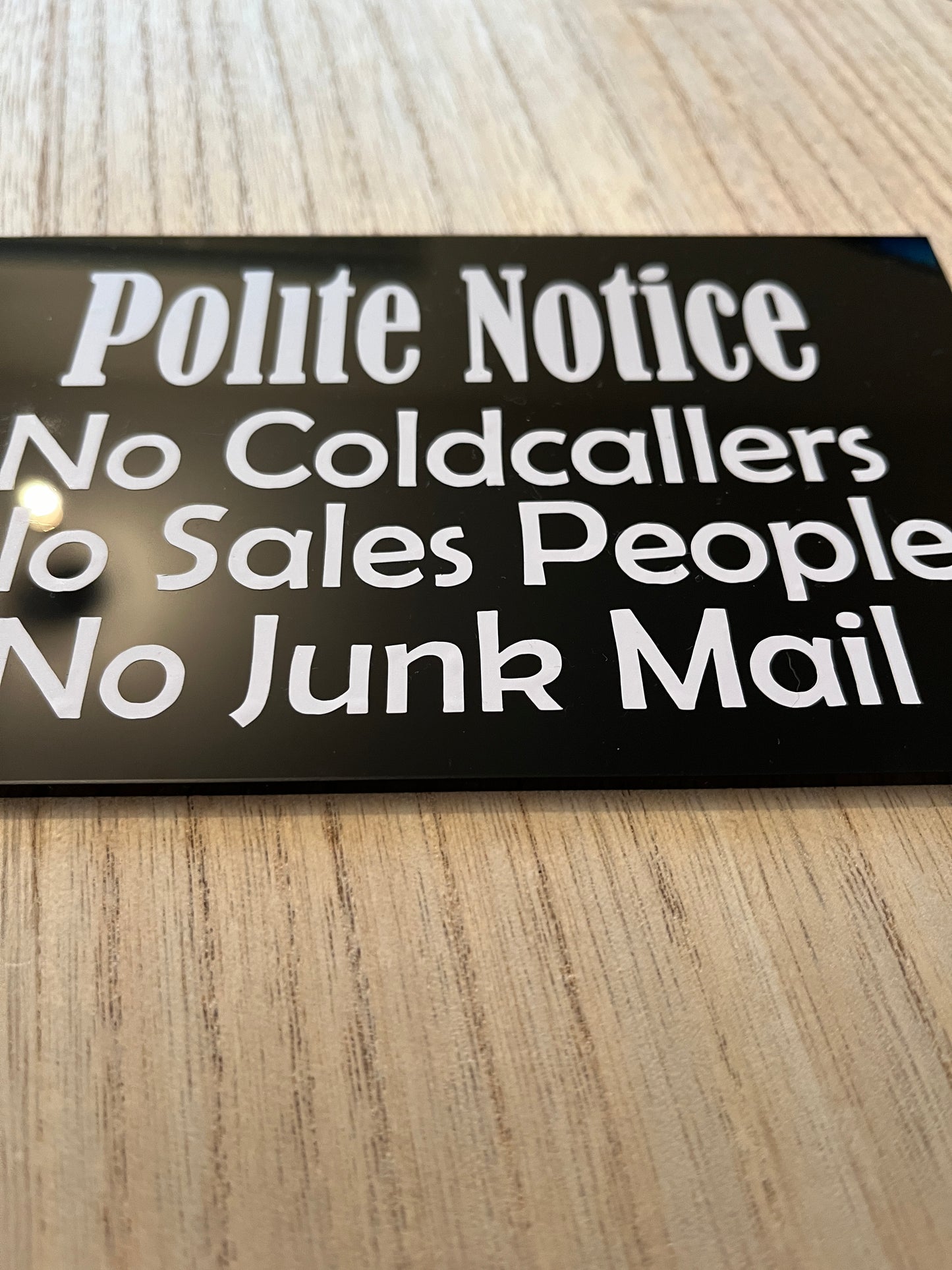 No cold callers sign for front of house- no junk mail sign