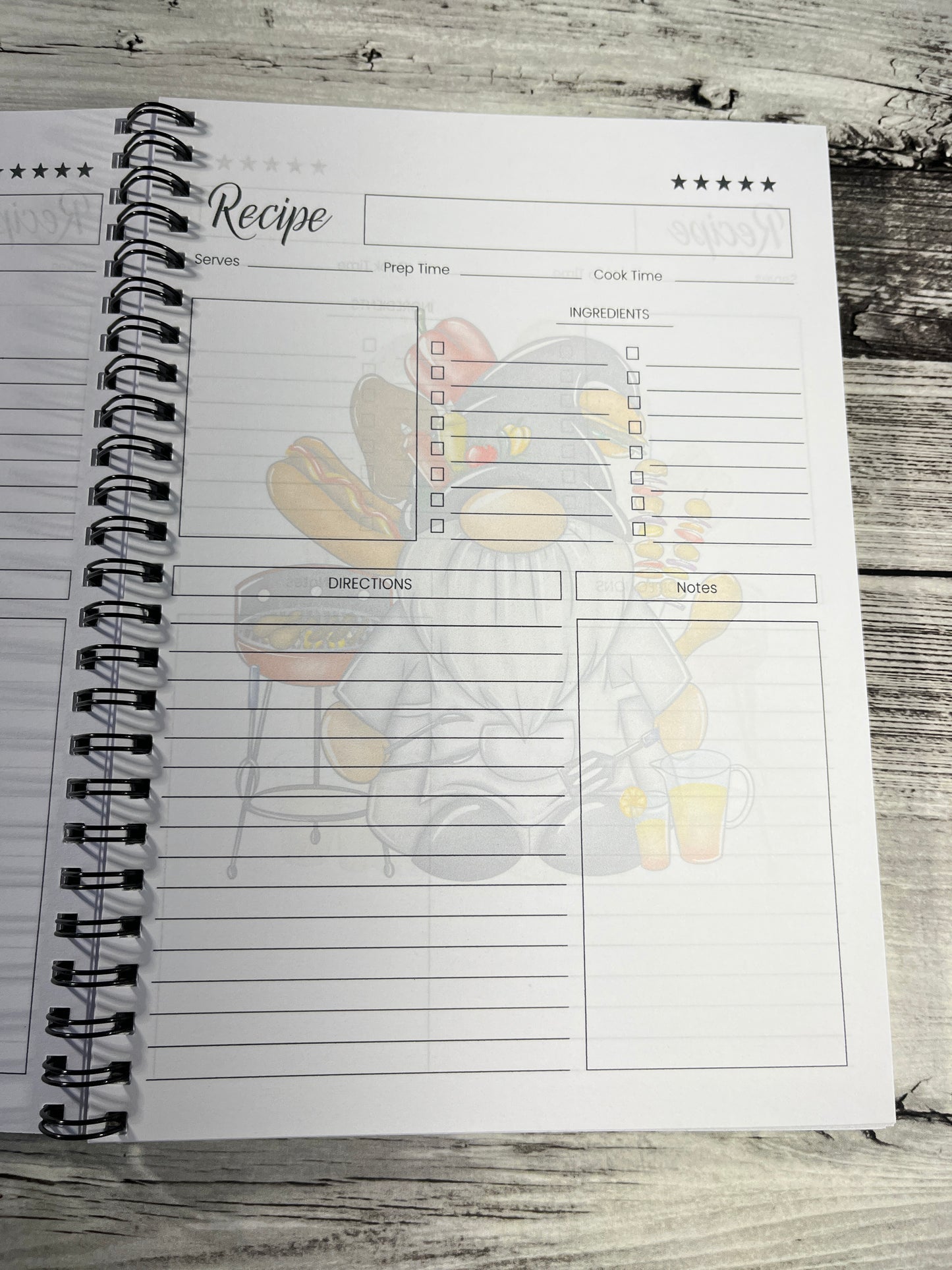 Personalised BBQ theme recipe book- fathers day gift | birthday gift | gonk theme gift