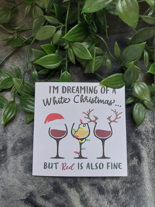 Dreaming of a Wine Christmas Card | white Christmas | wine lover | Christmas card | digital art