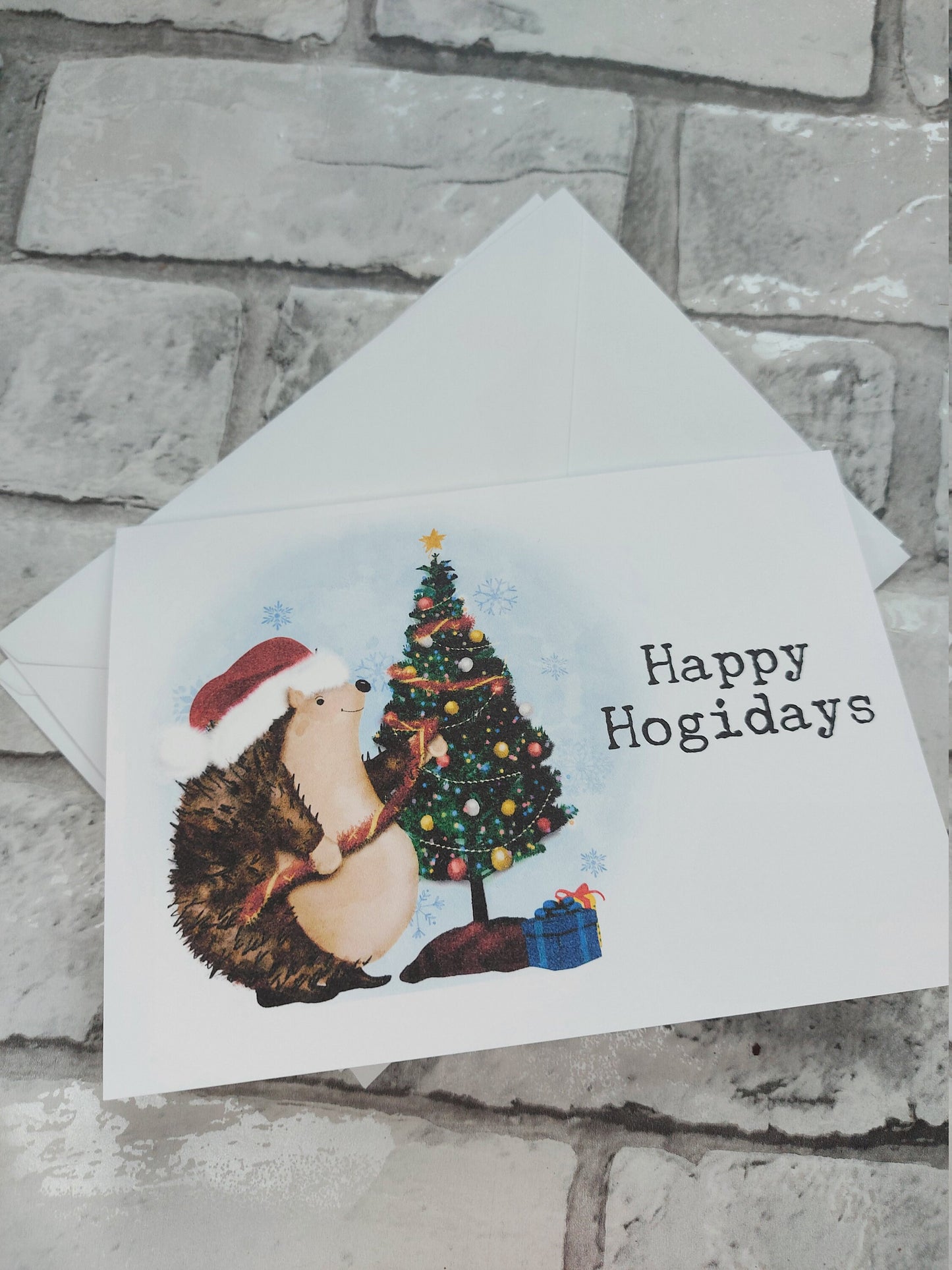 Happy Hogidays card | Christmas card | hedgehogs | greetings card