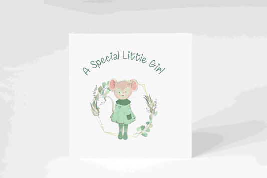 Personalised mouse theme card, special girl card, birthday card for girl, card for daughter, card for niece, get well soon card