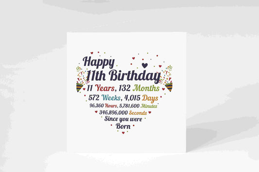 11th birthday card | 11th birthday | 11th birthday girl | 11th birthday boy | childs birthday card | son birthday card | daughter birthday