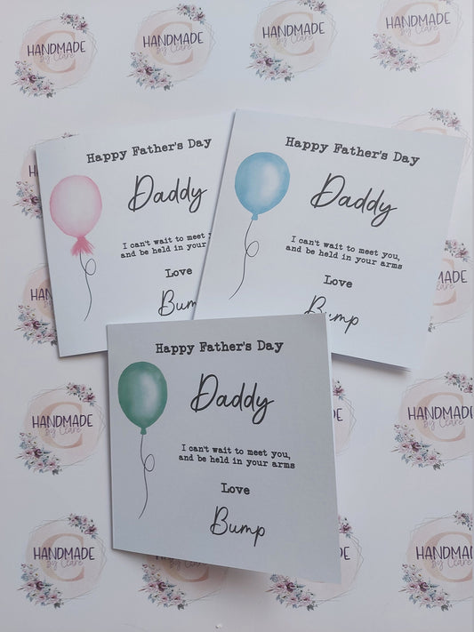 Happy Fathers Day from bump, Fathers Day card, Dad to be, New Dad, greetings card, folded card, dad to be card, from baby