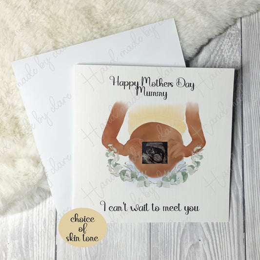 Personalised Mummy To Be Mothers Day Card From Bump/Baby | Mummy, Mommy, Mum, Mumma  | Use your own Pregnancy Scan photo