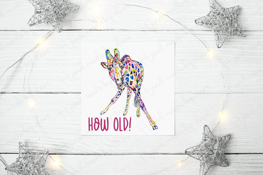 Funny Birthday card | Humorous birthday card | Personalised card | Funny card for him | Funny card for her | Giraffe theme gift