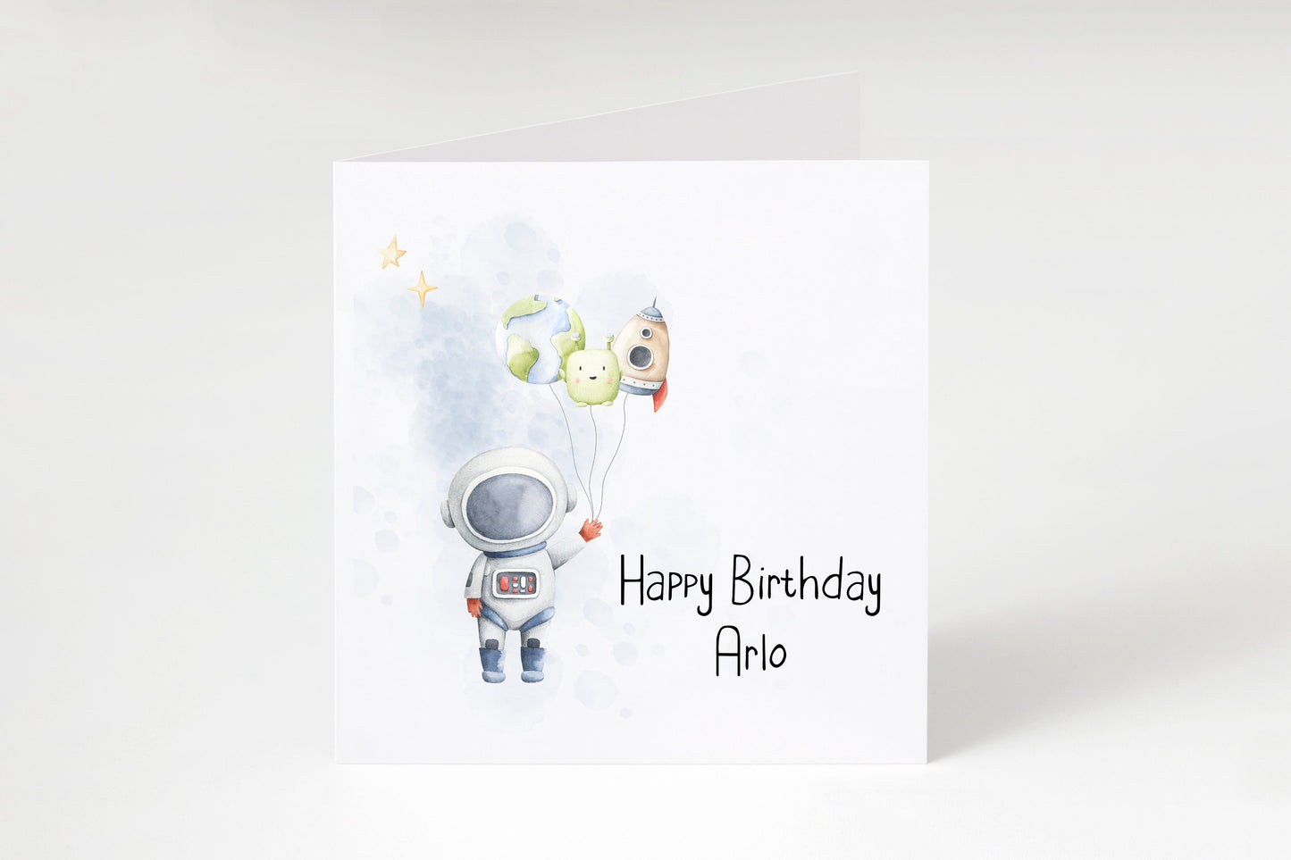 Astronaut space theme Birthday Card Any Age Personalised, Grandson, Nephew, Son, Brother, Special little boy, 1st birthday
