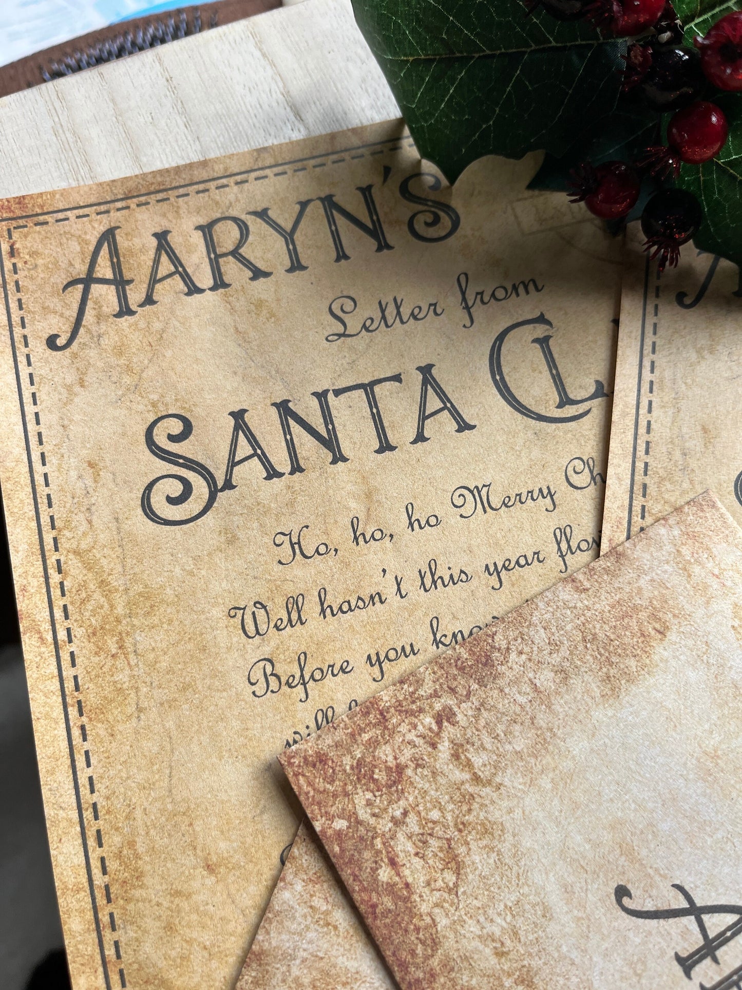 Personalised  letter from Santa, Letter from Father Christmas, Christmas Eve box gift, good list, vintage style letter