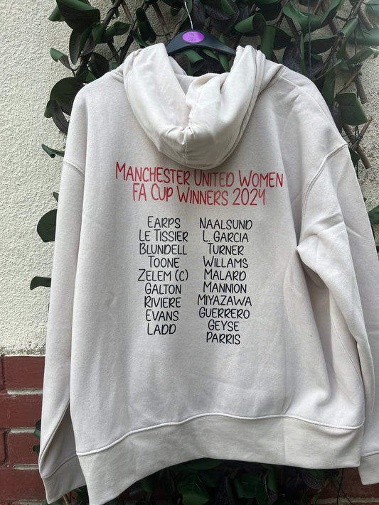 Manchester United women Fa cup winners hoody/ T-shirt